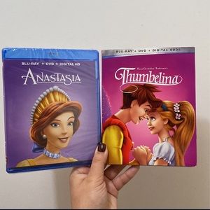 NEW Disney Princess Movies: Anastasia & Thumbelina Blu-rays+DVD+Digital/HD Code